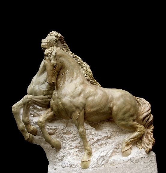 điêu khắc mô hình tượng ngựa composite