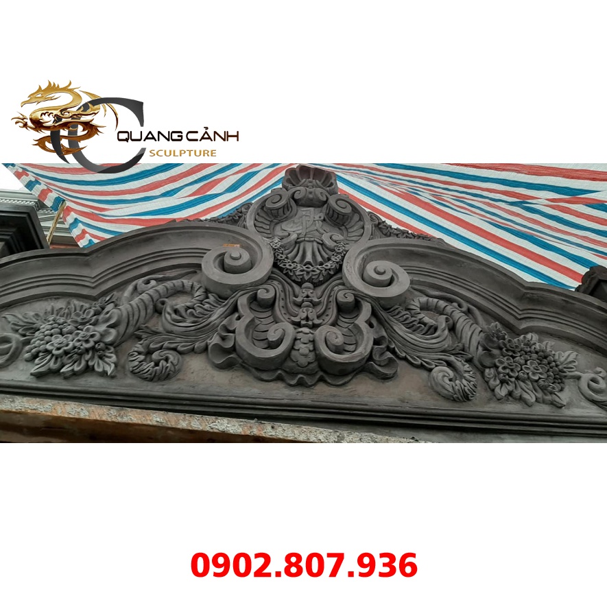 phù điêu đắp nổi bằng xi măng