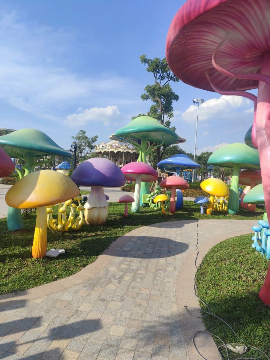 mô hình nấm composite trang trí