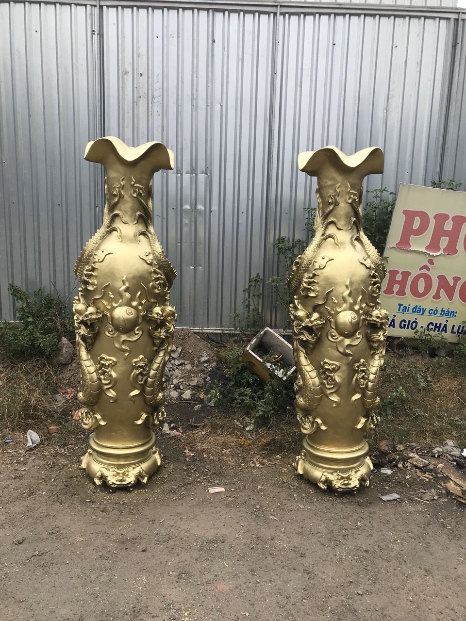 Cặp lục bình Composite giả nhũ đồng